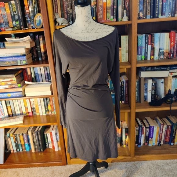 Saint Grace Dresses & Skirts - 𝅺SAINT Grace brown ruched t shirt dress size s. euc